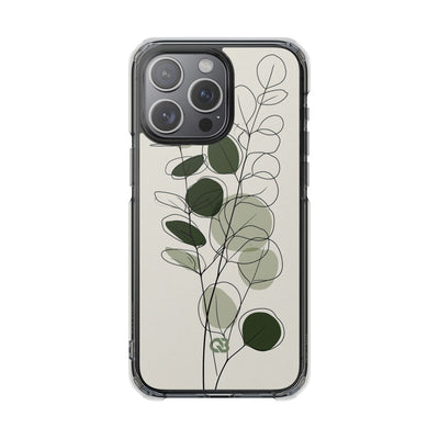 Green Impact MagSafe Phone Case for iPhone - Muted Eucalyptus Sketch