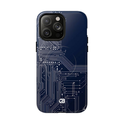 Blue Tough 2.0 Magsafe Phone Case for iPhone - Cobalt Data Stream