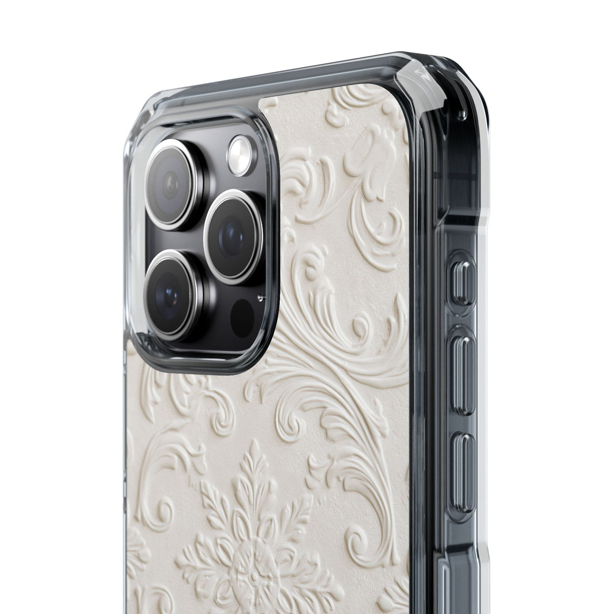 Sculpted Acanthus Relief · Clear Impact Magnetic Phone Case for iPhone ·  White