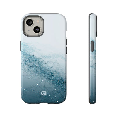 Teal Tough Phone Case for iPhone - Cyan Vector Lattice