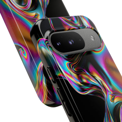 Purple Tough Phone Case for Google Pixel - Liquid Neon Chrome