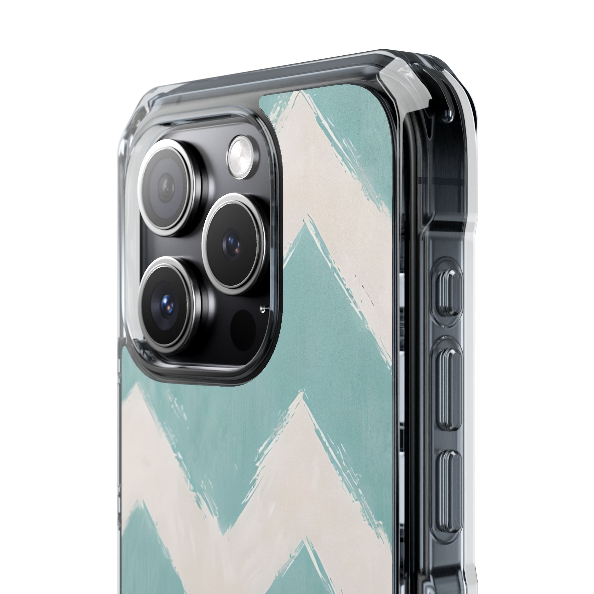 Teal Painted Chevron · Impact Coque de téléphone pour iPhone · Magsafe