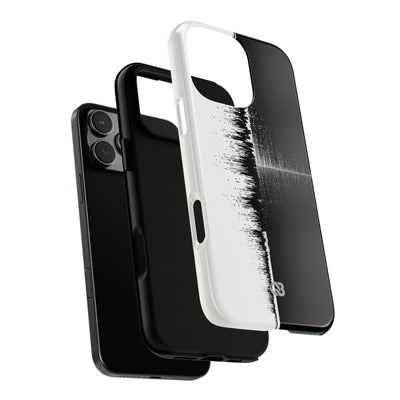 Black Tough Phone Case for iPhone - Static Signal Split