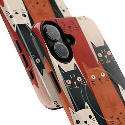 Elongated Cats Zwart iPhone 16 Plus Case - Tough+