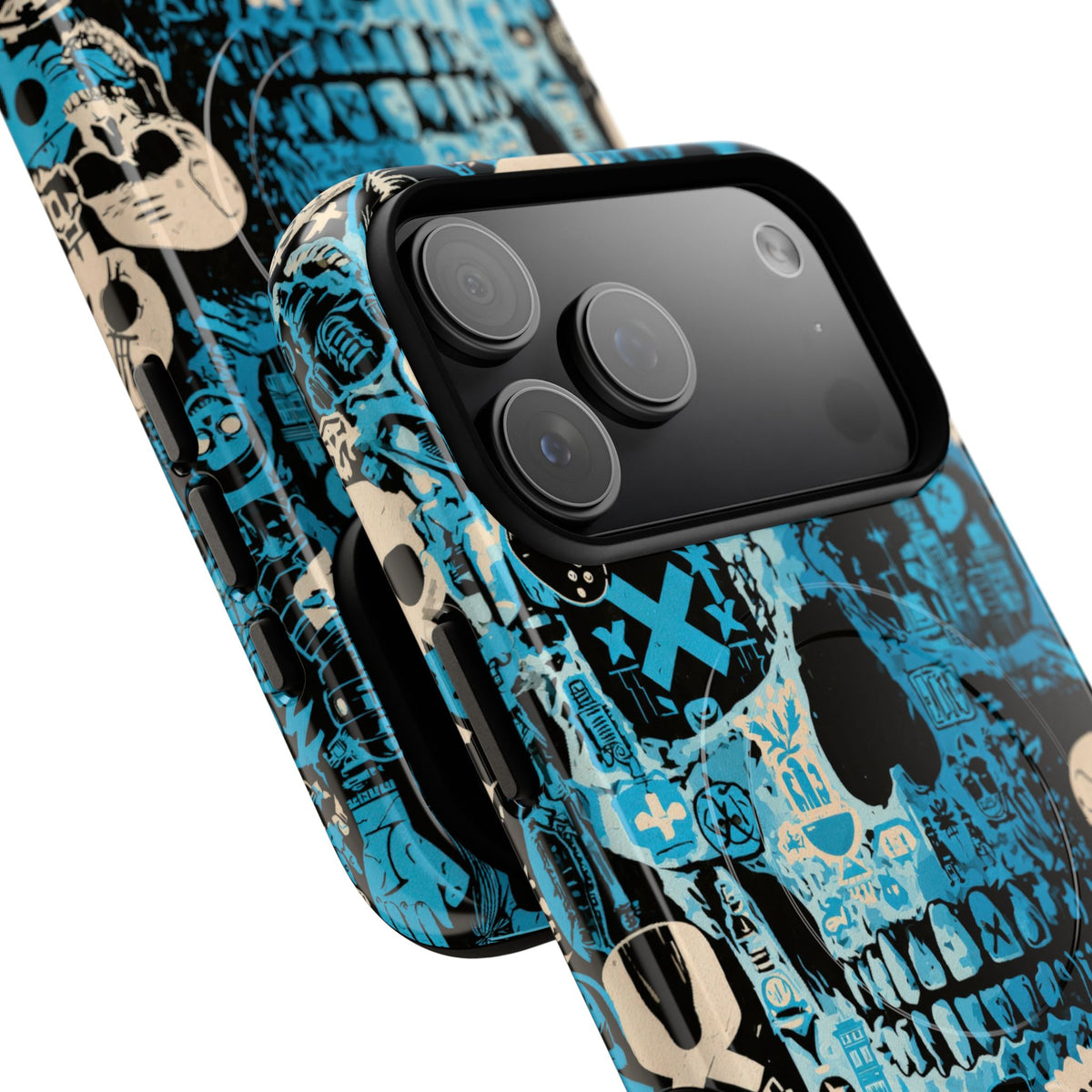 Electric Skull Graffiti · Tough 2.0 Magnetic Phone Case for iPhone · Blue