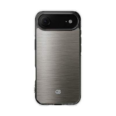 Grey Impact MagSafe Phone Case for iPhone - Brushed Industrial Steel