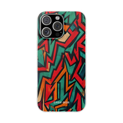 Crimson Zickzack iPhone 16 Pro Max Case - Soft