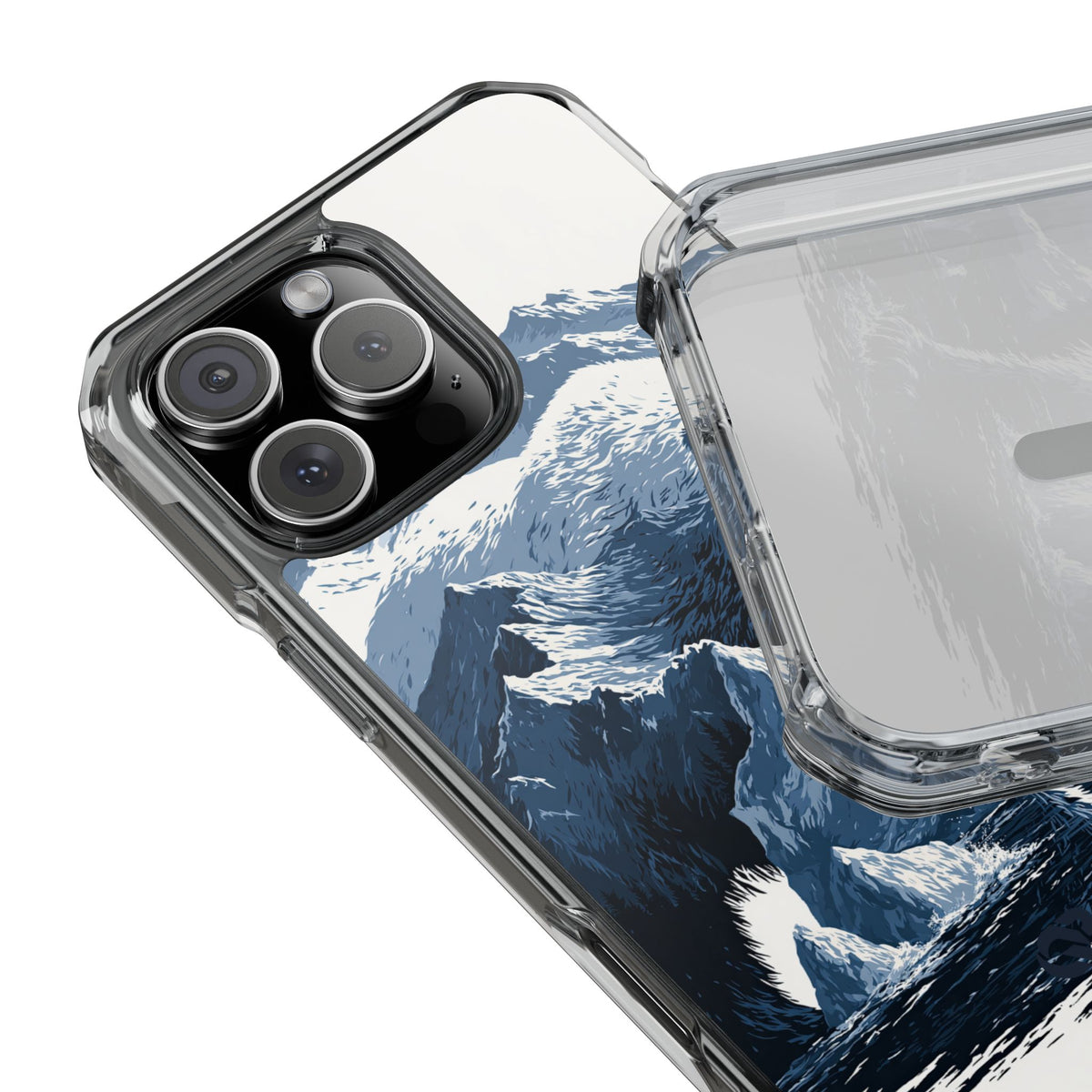 Fjord Summit Bear · Clear Impact Magnetic Phone Case for iPhone · Blue