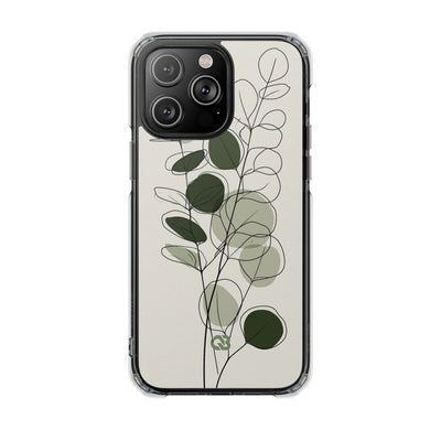 Green Impact MagSafe Phone Case for iPhone - Muted Eucalyptus Sketch