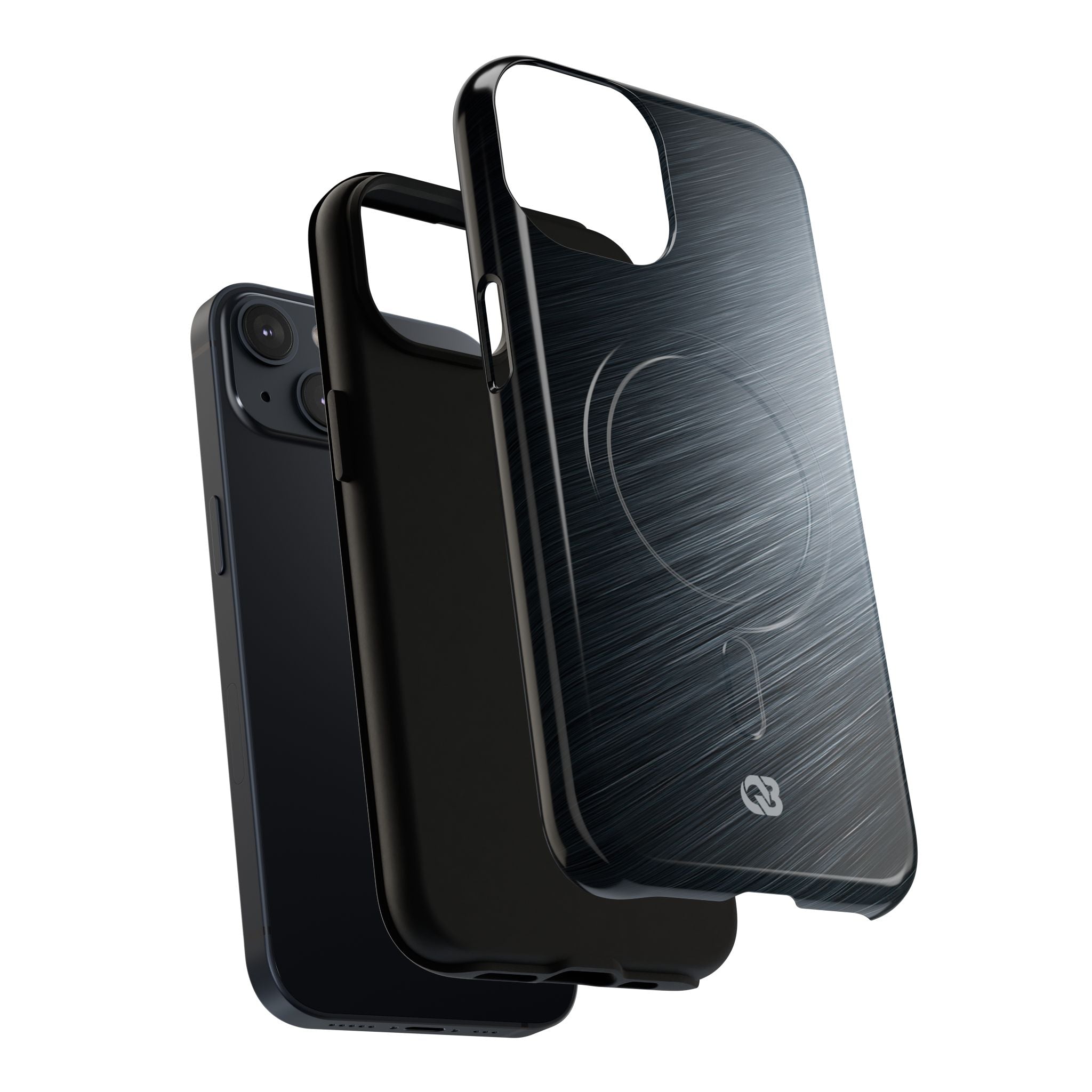 Grey Tough 2.0 Magsafe Phone Case for iPhone - Charcoal Brushed Steel
