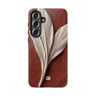 Carved Ivory Plume · Tough Phone Case for Samsung · Red