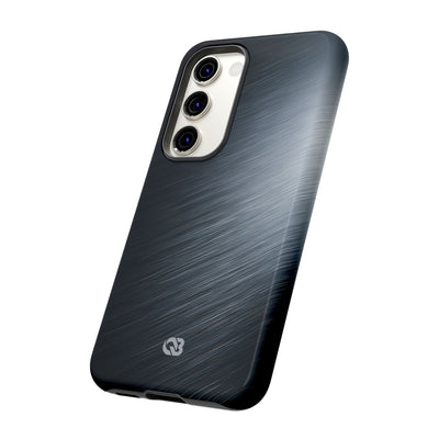 Grey Tough Phone Case for Samsung - Charcoal Brushed Steel