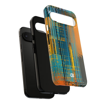 Cyber Glitch Stream · Tough Phone Case for Pixel ·  Teal