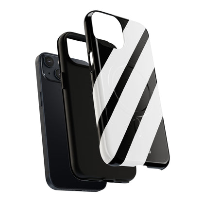Diagonal Bands Noir iPhone 14 Case - Tough+