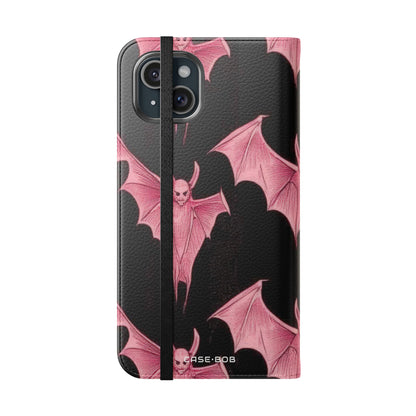 Pink Batwave - iPhone 15 Plus Case - Wallet