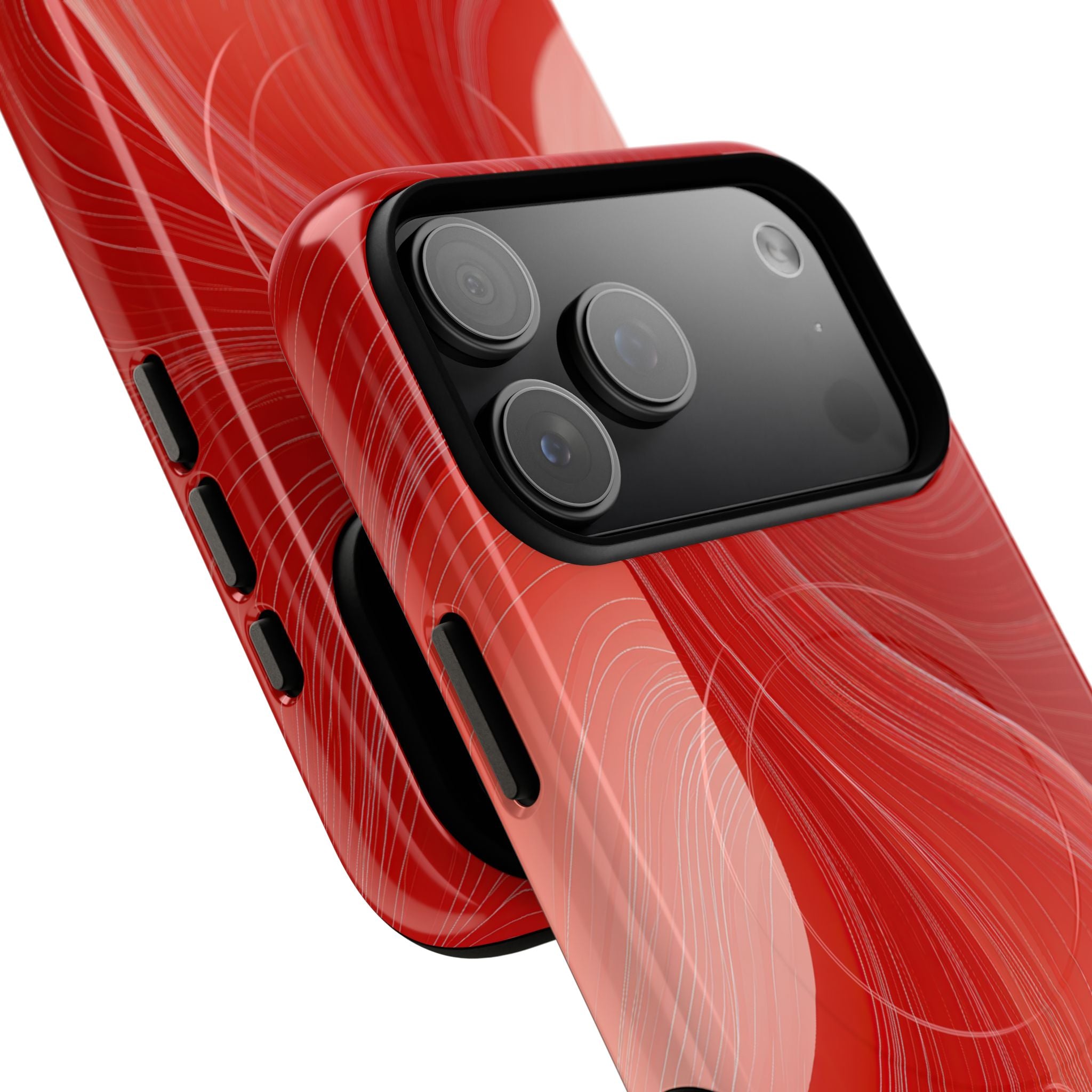 Red Tough 2.0 Magsafe Phone Case for iPhone - Crimson Silk Strands
