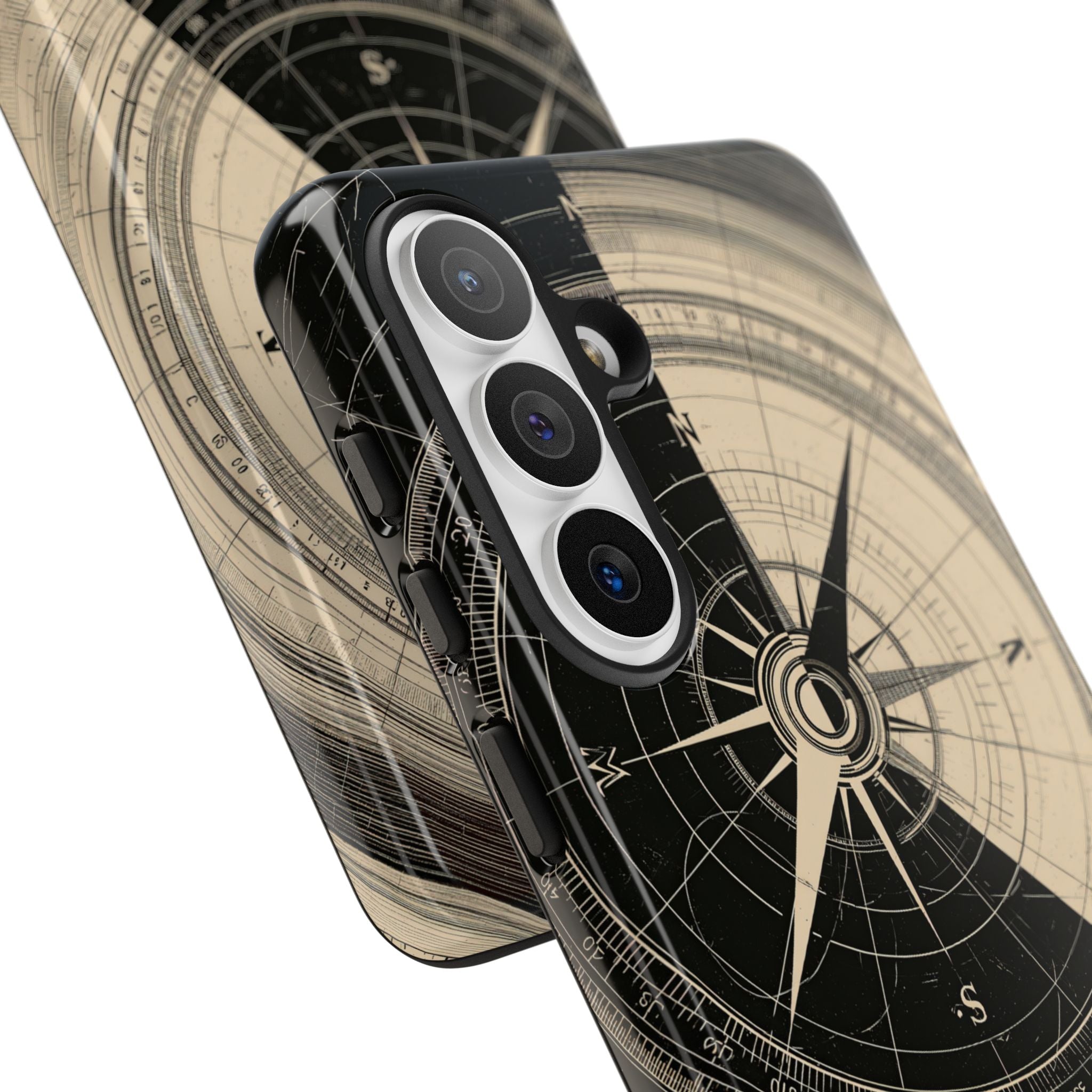 Beige Tough Phone Case for Samsung - Obsidian Nautical Blueprint