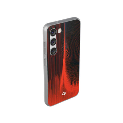 Red Lite Phone Case for Samsung - Crimson Frequency Pulse