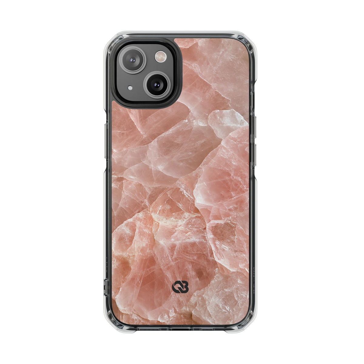 Rose Quartz Facet · Clear Impact Magnetic Phone Case for iPhone · Pink