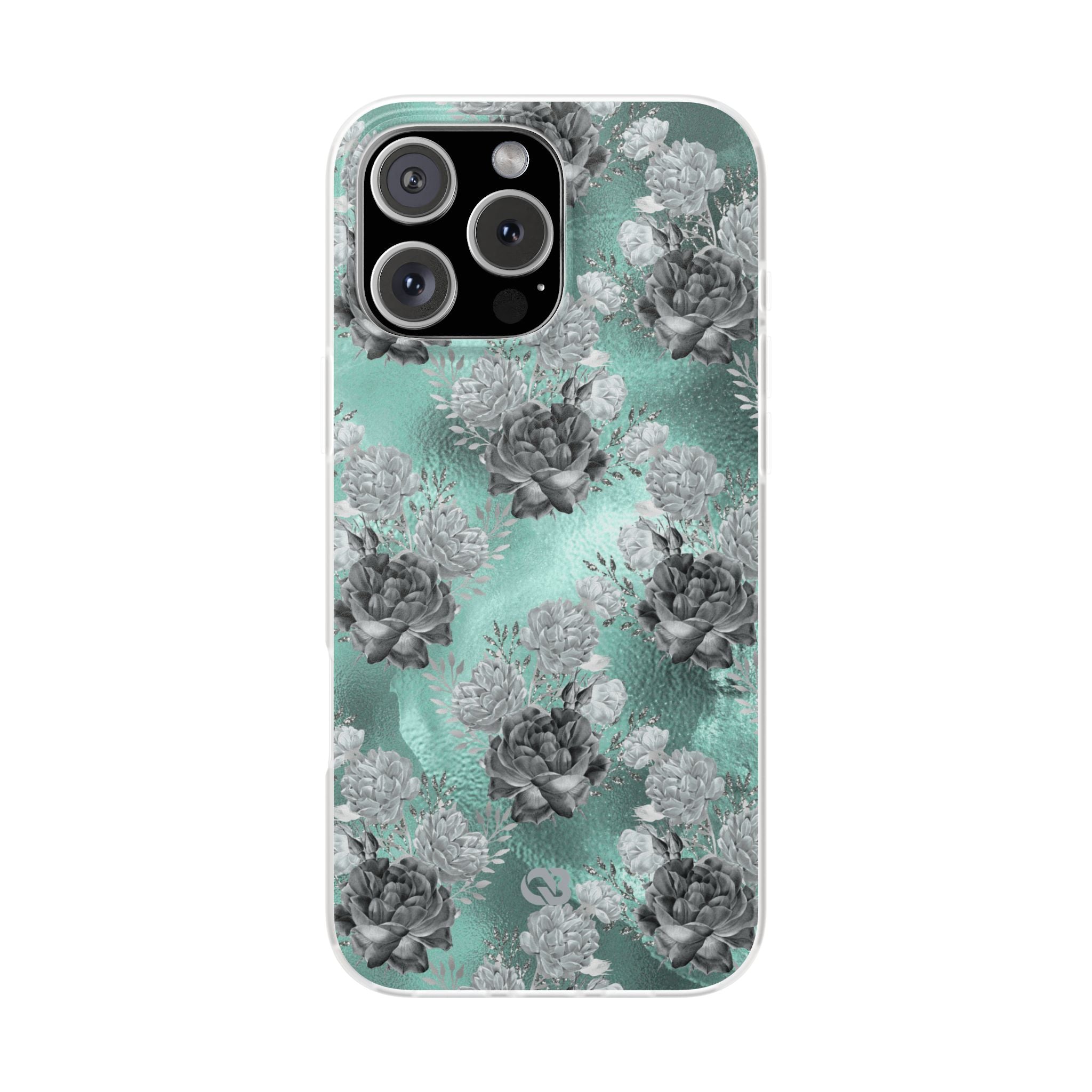 Frost Mint Floral · Soft Handyhülle für iPhone