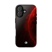 Red Tough Phone Case for iPhone - Solar Crimson Flare