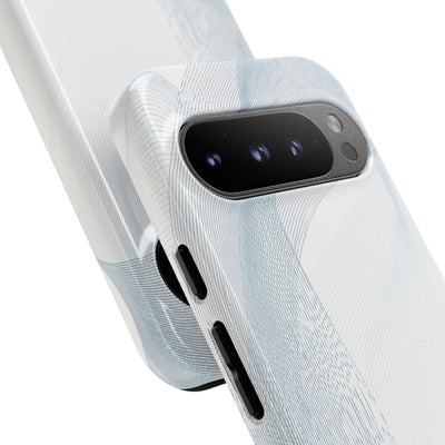White Tough Phone Case for Google Pixel - Arctic Line Current