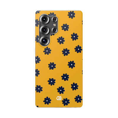 Navy Daisy Mustard · Soft Phone Case for Samsung