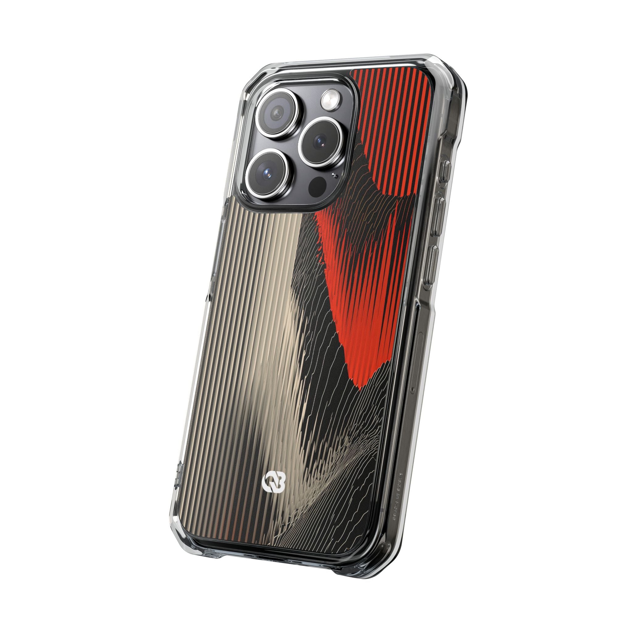 Red Impact MagSafe Phone Case for iPhone - Crimson Pulse Topo