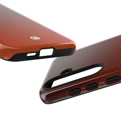Orange Tough Phone Case for Samsung - Obsidian Ember Fade