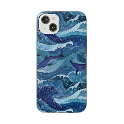 Dolphin Waves iPhone 14 Plus Case - Soft