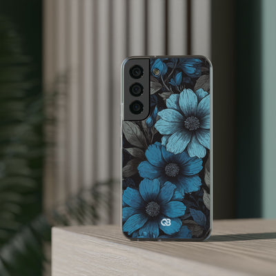Obsidian Blue Petals · Soft Phone Case for Samsung