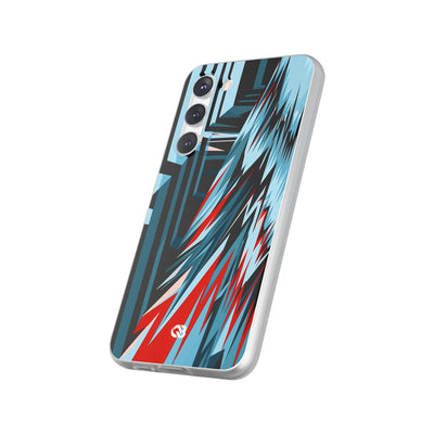 Blue Lite Phone Case for Samsung - Glitch Peak Cyan