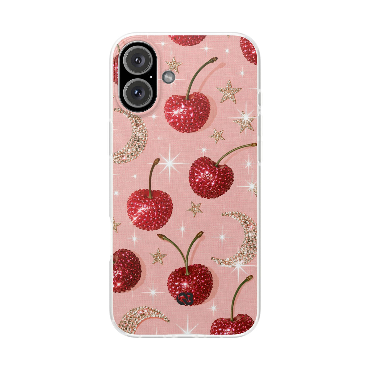 Bedazzled Ruby Cherries · Lite Phone Case for iPhone ·  Pink