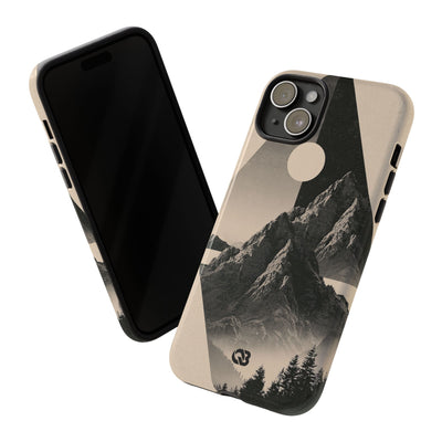 Beige Tough Phone Case for iPhone - Obsidian Summit Parchment