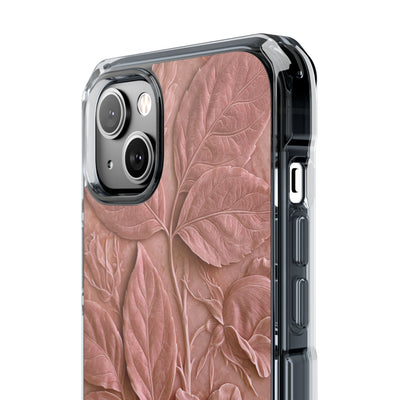 Blush Rose Relief · Clear Impact Magnetic Phone Case for iPhone · Pink