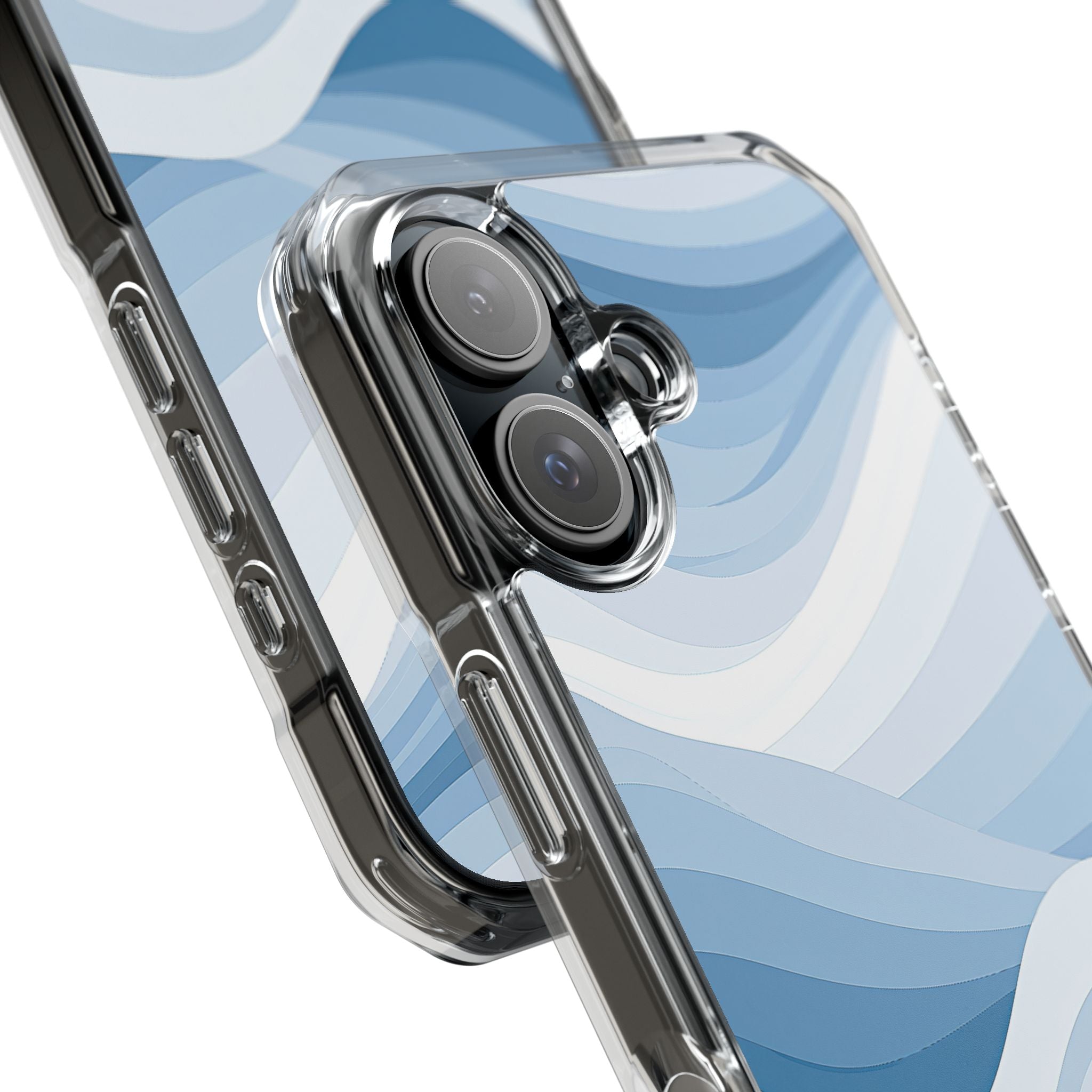 Blue Impact MagSafe Phone Case for iPhone - Glacial Indigo Flow