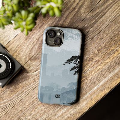 Grey Tough Phone Case for iPhone - Steel Slate Zen
