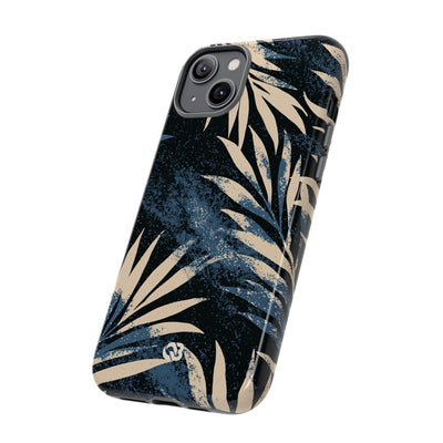 Blue Tough Phone Case for iPhone - Midnight Indigo Palm