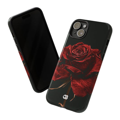 Crimson Noir Rose · Tough Phone Case for iPhone · Black