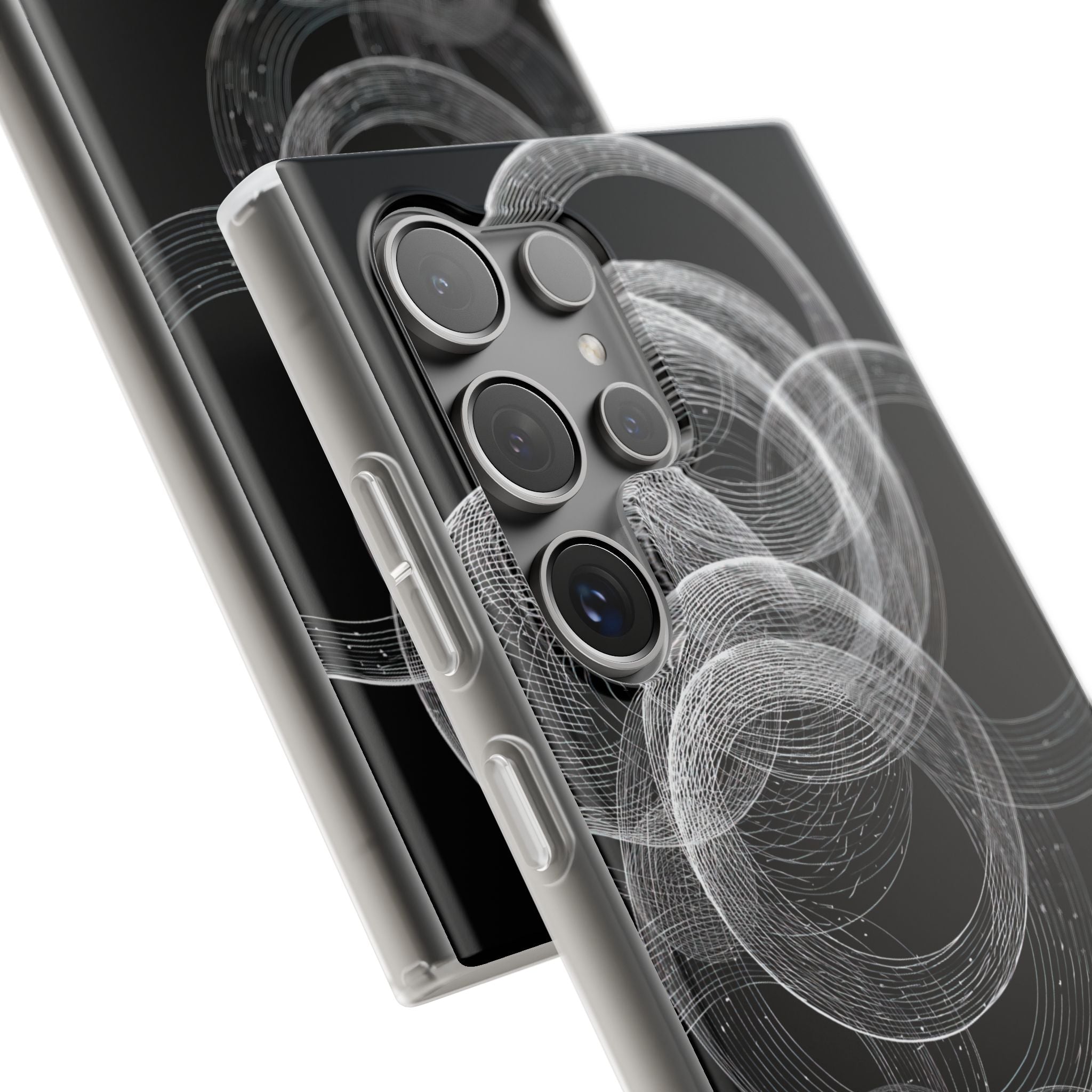 Black Lite Phone Case for Samsung - Kinetic Wireframe Orbit