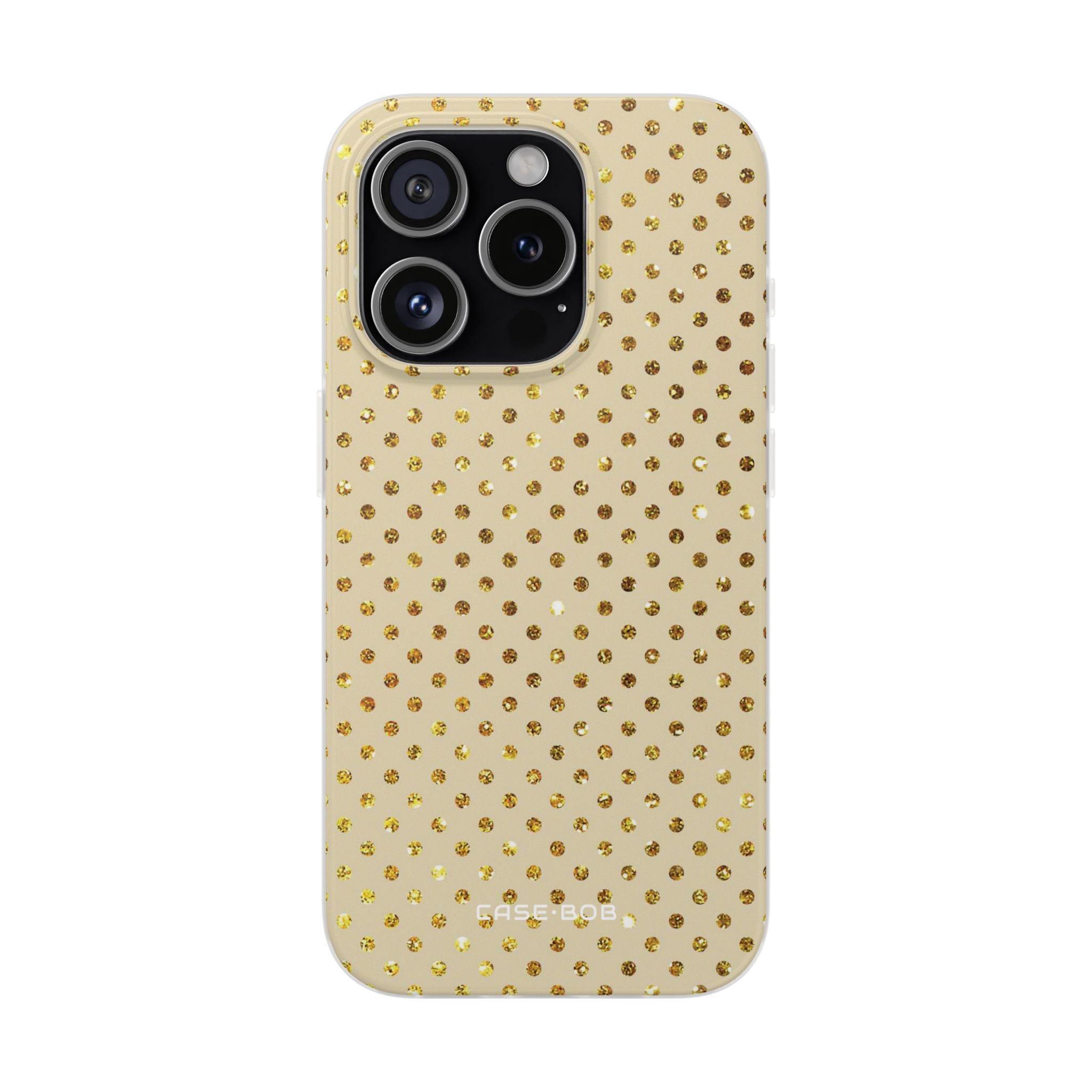 Gold Sparkle Grid iPhone 15 Pro Case - Soft