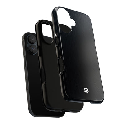 Black Tough Phone Case for iPhone - Midnight Brushed Grain
