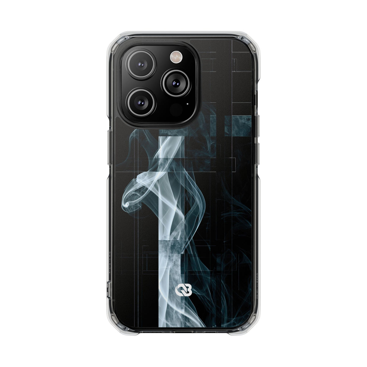 Fractured Smoke · Clear Impact Magnetic Phone Case for iPhone · Black