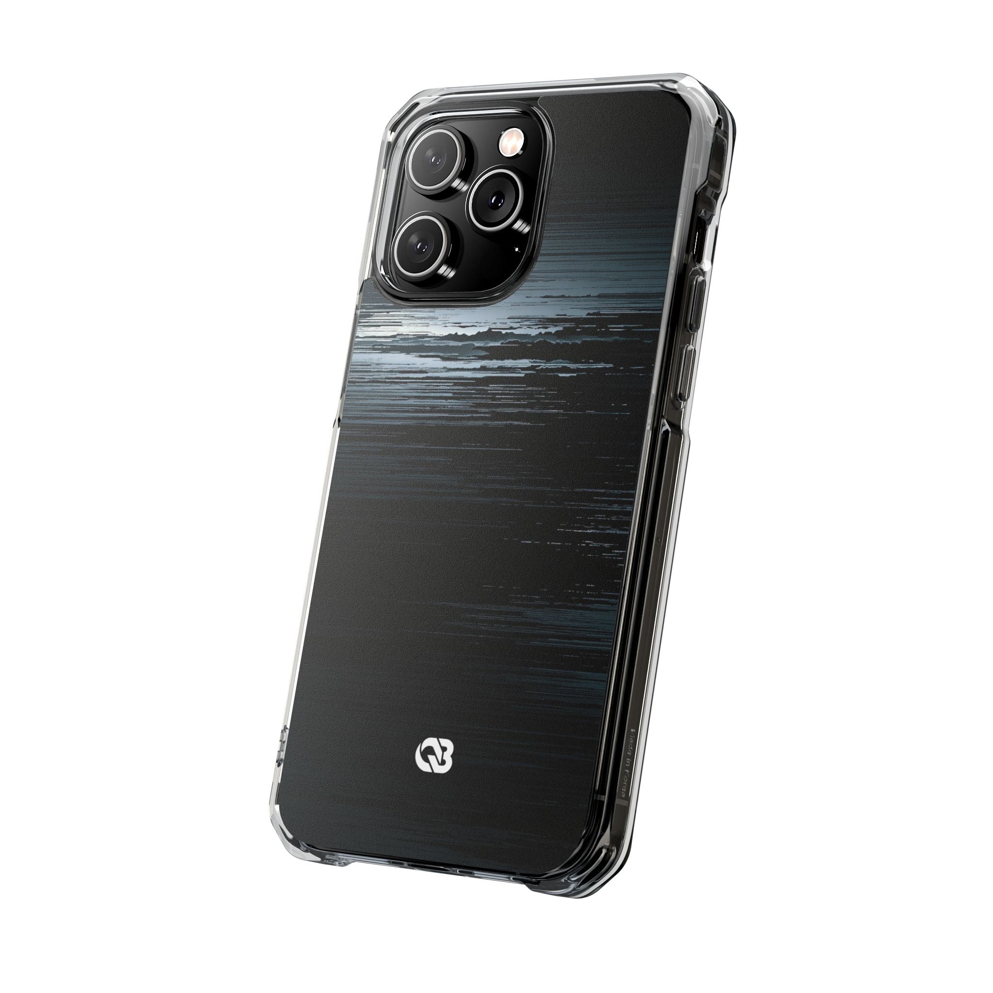 Black Impact MagSafe Phone Case for iPhone - Frozen Signal Glitch