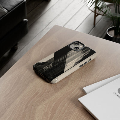 Beige Tough Phone Case for iPhone - Monolith Urban Grid