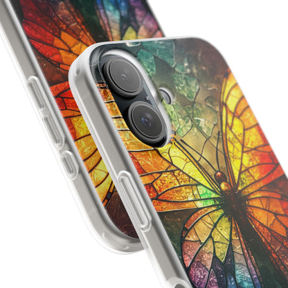 Stained Glass Butterfly iPhone 16 Case - Soft