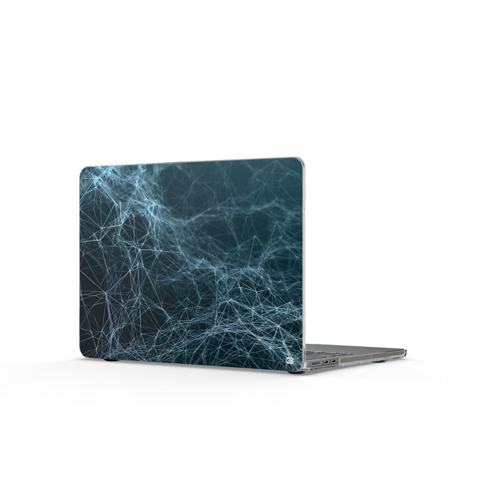 Cyan Lattice Grid · Clear Hard Case for MacBook · Teal