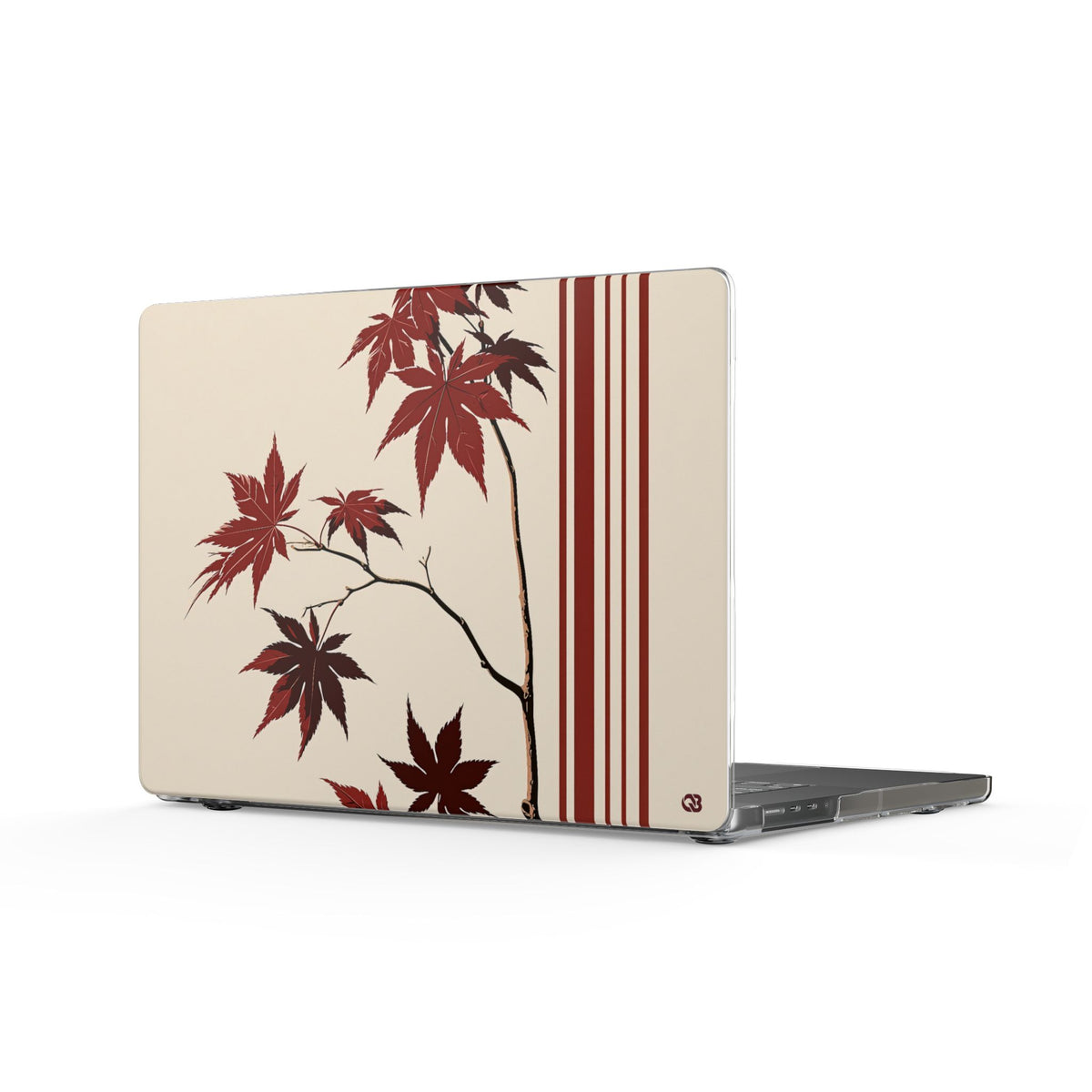 Crimson Maple Branch · Clear Hard Case for MacBook · Beige