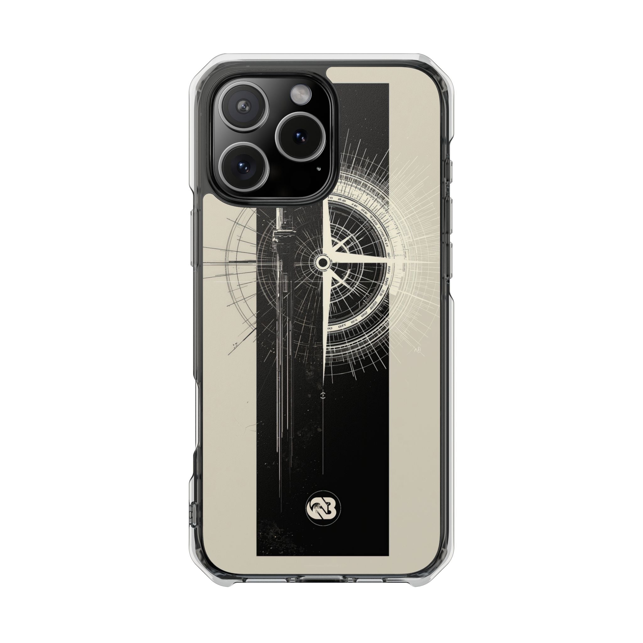 Beige Impact MagSafe Phone Case for iPhone - Zenith Vector Spire