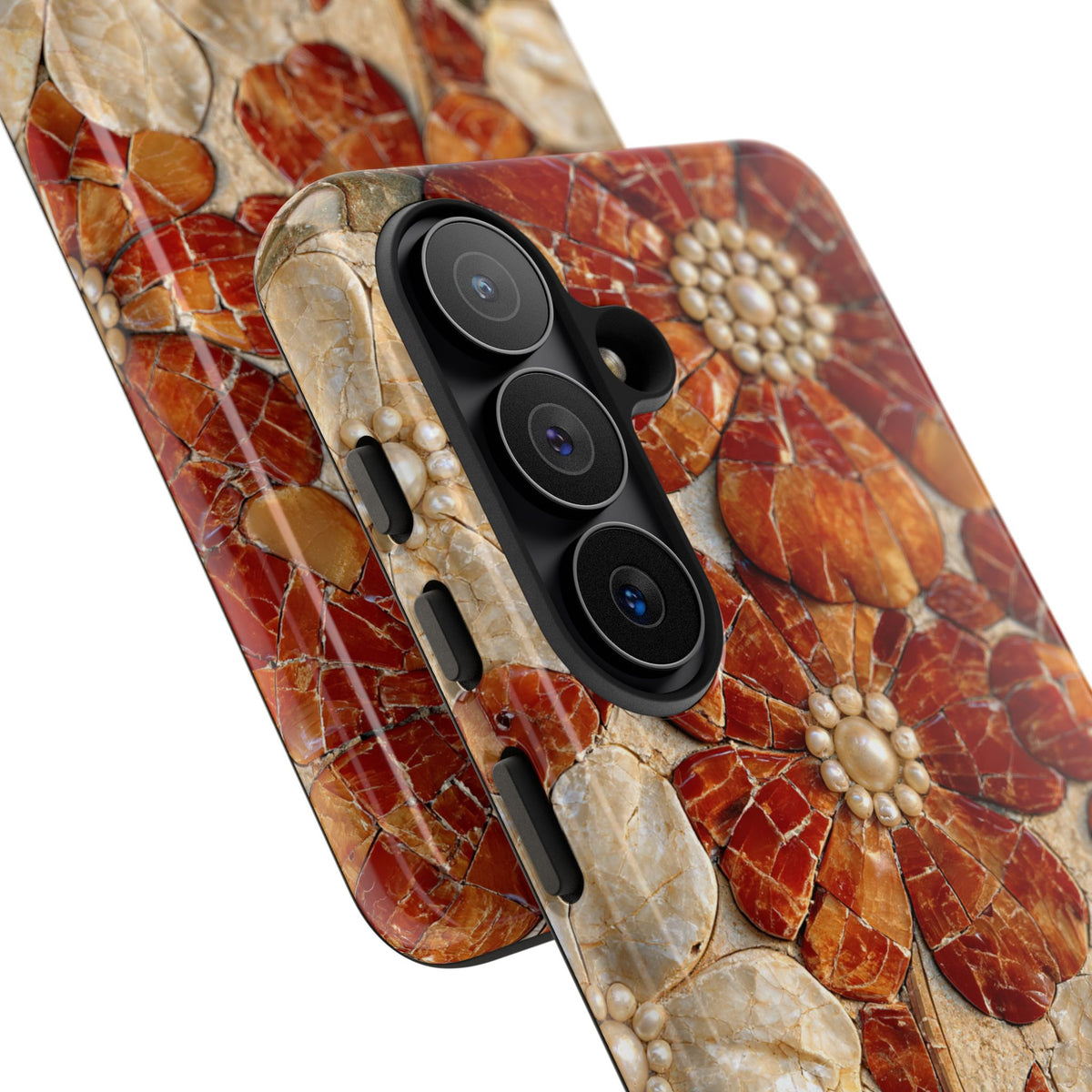 Carnelian Pearl Bloom · Tough Phone Case for Samsung · Orange